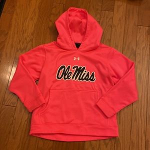 UNDER ARMOUR Ole Miss Youth S Hot pink Hoodie with front pocket💗